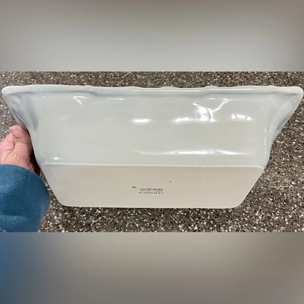 Vintage Portugal Ceramic Stoneware Baking Dish w/ Fluting Around Edges Bakeware